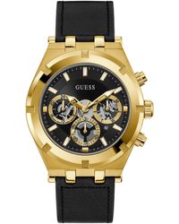 Guess - Watches continental orologio Uomo Analogico Al quarzo con cinturino in Pelle di vitello GW0262G2 - Lyst