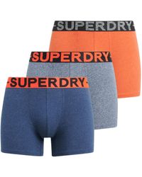 Superdry - Boxershorts im 3er-Pack Dunkelindigoblau Meliert/Leuchtend Orange Meliert/Matt Marineblau Gesprenkelt M - Lyst