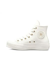 Converse - Chuck Taylor All Star Lift Platform Mono White Sneakers Voor - Lyst
