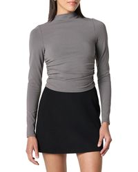 The Drop - Ebony Mock Neck Long Sleeve Top Shirts - Lyst