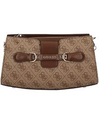Guess - Hwsg95 00120 Borsa A o In Ecopelle Donna LATTE LOGO/BROWN TU - Lyst