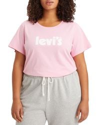 Levi's - Plus Size Perfect Tee T-Shirt Poster Logo Prism Pink - Lyst