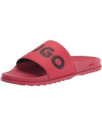 HUGO - Big Logo Slide Sandals Slipper - Lyst