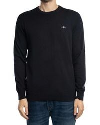 GANT - Collo a C in Cotone Classico Maglione - Lyst