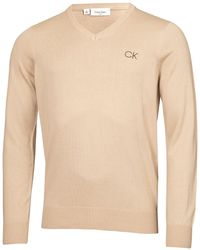 Calvin Klein - Ausschnitt-Tour Sweater - Latté - Lyst