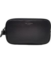 Ted Baker - Criss Double Zip Wash Toiletry Bag In Black - Lyst