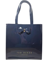 Ted Baker - Large Bow Icon Tote Bag In Navy - Lyst