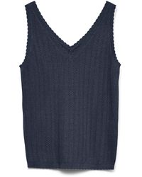 Vero Moda - Vmnewlex Pointelle V-Neck Top Noos - Lyst
