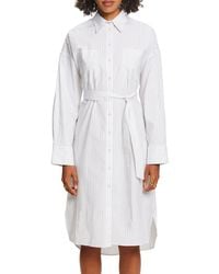 Esprit - Popeline-Hemdblusenkleid im Streifenlook - Lyst