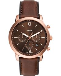 Fossil - Chronograph Quartz Watch With Leather Strap Fs6026 - Lyst
