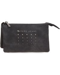 Pepe Jeans - Holly Purse Three Compartments Black 17.5 X 9.5 X 2 Cm Faux Leather - Lyst
