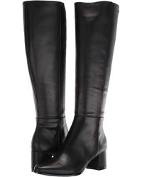 Calvin Klein S Freeda Leather Round Toe Knee High Fashion - Nero
