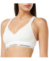 Calvin Klein - Modern Cotton - Soft Sports Bra Bralette - Lounge Wear - Underwear - Signature Logo - White - Lyst