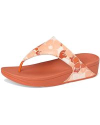 Fitflop - Lulu Flowerz Leather Toe-Post Sandals Wedge Shoes 7 M (B) - Lyst