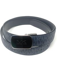 Michael Kors - Cut to Fit Reversible PVC Leather MK Plaque Belt - Lyst