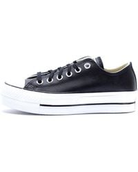 Converse - Chuck Taylor All Star Platform Leather High-Top BASKETS PLATEFORME - Lyst