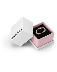 PANDORA - Moments Sterling Silver One Love Cubic Zirconia Ring - Lyst
