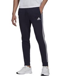 adidas - Essentials 3-stripes Tapered Cuff Fleece Pants - Lyst