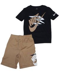 Nike - 3Brand Completo T-Shirt e Shorts da Ragazzi Icon Duo Big Logo Nero Taglia L - Lyst
