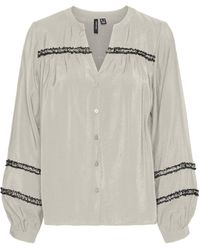 Vero Moda - VMDEMI Detail LS TOP WVN GA Langarmbluse - Lyst
