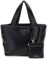 Guess - Sac à main sac à épaule bandoulière Sunetra Mini Tote Black noir - Lyst