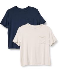 Amazon Essentials - T-Shirt con Tasca Girocollo a iche Corte con vestibilità Comoda in Jersey Donna - Lyst