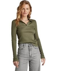 G-Star - Ribbed Slim Poloshirt - Lyst