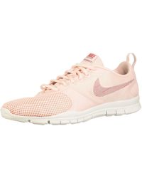 nike training flex trainers in grey with peach swoosh