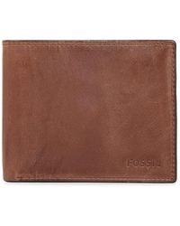 Fossil - Derrick Large Coin Pocket Bifold Brown Bi Fold Wallet - Lyst