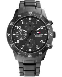 Tommy Hilfiger - Reloj Analógico de Cuarzo multifunción para Hombre con Correa en Acero Inoxidable Negro - 1791951 - Lyst