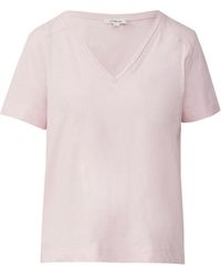 S.oliver - T-Shirt aus Flammgarn mit V-Ausschnitt zartrosa 42 - Lyst