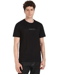 Calvin Klein - Calvin Klein 's Round Neck Short Sleeve Minimal Logo T-shirt - Lyst