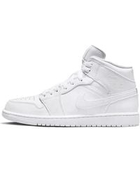 Nike - Air Jordan 1 Mid Sneaker für - Synthetik, weiß, 40 EU - Lyst