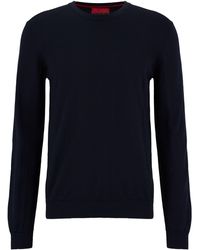 HUGO - Virgin-wool Sweater With Embroidered Logo - Lyst