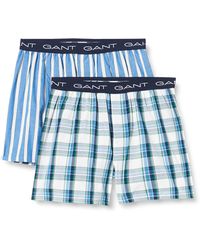 GANT - Check and Stripe Boxer Shorts 2-P GEMUSTERTE Boxershorts 2ER Pack - Lyst