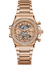 Guess - Rose Gold Tone Strap Rose Gold Dial Rose Gold Tone - Lyst