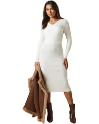Dorothy Perkins - Wrap Front Knitted Midaxi Dress - Lyst