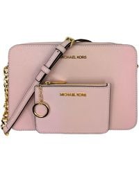 Michael Kors - Jet Set Large Saffiano Leather East/west Cross Body Bag With Matching Small Top Zip Coin Pouch - Lyst