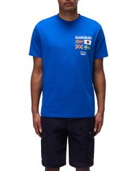 Napapijri - Sere Short Sleeve T-shirt Blue Xl - Lyst