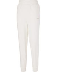PUMA - Essentials+ Embroidery High Waist Fleece Pants Sweatpants - Lyst