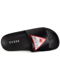 Guess - Slide Icon F02z06bb00f Slippers Black - Lyst