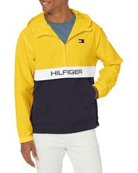 Tommy Hilfiger - Lightweight Taslan Hooded Popover Windbreaker Jacket Outerwear - Lyst