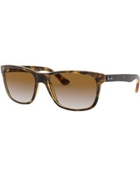 Ray-Ban - Rb4181 Square Sunglasses, Light Tortoise/brown Gradient, 57 Mm - Lyst