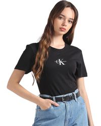 Calvin Klein - Jeans Monologo Slim Tee S/s Gebreide Tops - Lyst
