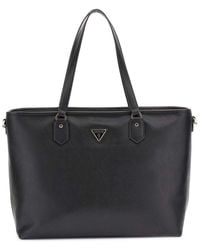 Guess - Schoudertas Met Laptopvak Norom Travel Tote Black Zwart - Lyst