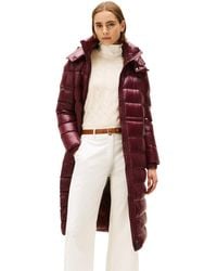 Tommy Hilfiger - Gloss Down Waist Maxi Puffer Jacket With Stand Collar - Lyst