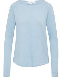 S.oliver - Langarmshirt mit Raglanärmeln und Flammgarnstruktur hellblau 48 - Lyst