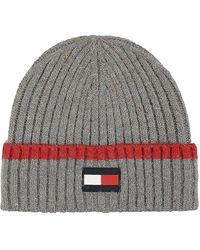 Tommy Hilfiger - Rubber Flag Patch Tipped Rib Cuff Hat - Lyst