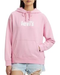 Levi's - Graphic Standard Hoodie Poster Logo Prism Pink - Lyst