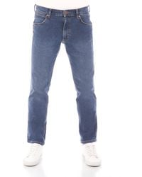 Wrangler - Greensboro Jeans Regular Fit Denim Stretch Cotton Blue Black W30-w44 - Lyst